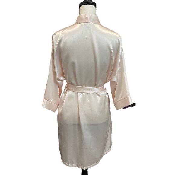 VTG Dentelle Satin robe blush pink size S - Picture 2 of 8